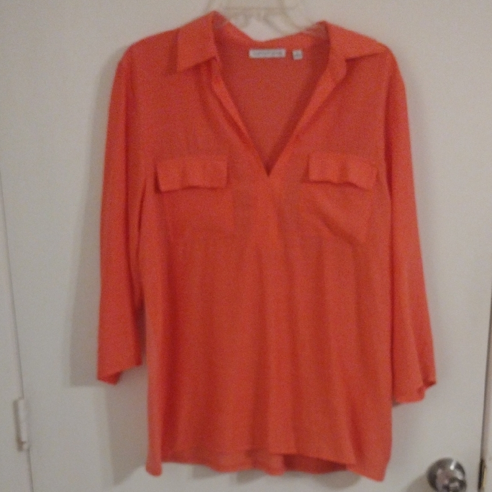 Notations Orange 3/4 Sleeve Relaxed Blouse